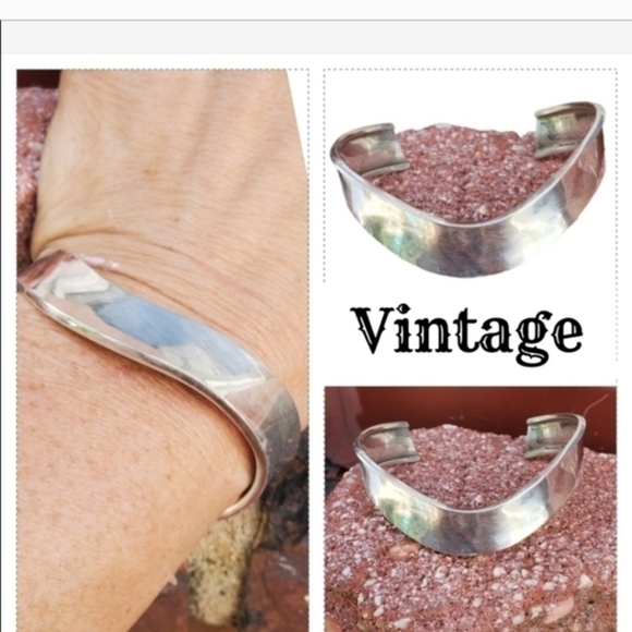 Vintage sterling modernist cuff‎ - Picture 10 of 10